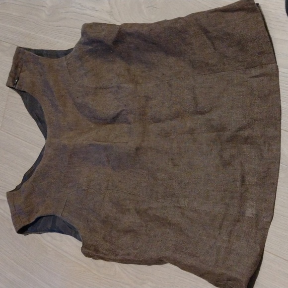 Lida Baday linen crew neck round neck no sleeve sleeveless Top size XS - Picture 8 of 8